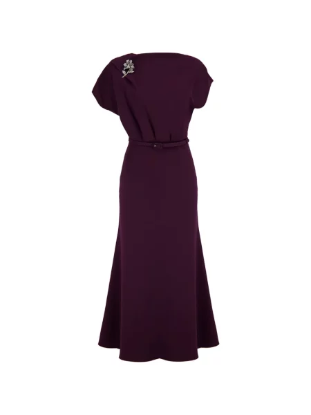 Rochie midi Roland Mouret cu model floral violet