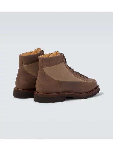 Botine Brunello Cucinelli din piele de căprioară maro