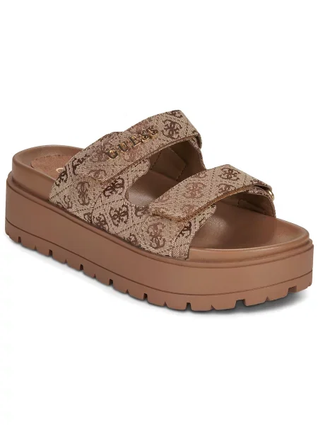 GUESS Nizki natikači temno / rjava bež