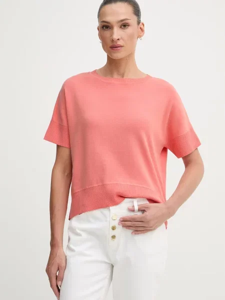United Colors of Benetton pulover bombažen oranžna