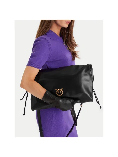 PINKO Geantă Slouchy Extra Ai PLTT negru