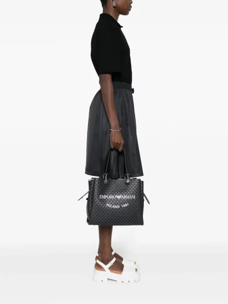 Raštuota rankinė Emporio Armani juoda