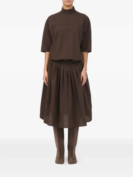 Rochie tip cămașă Mm6 Maison Margiela de lână maro