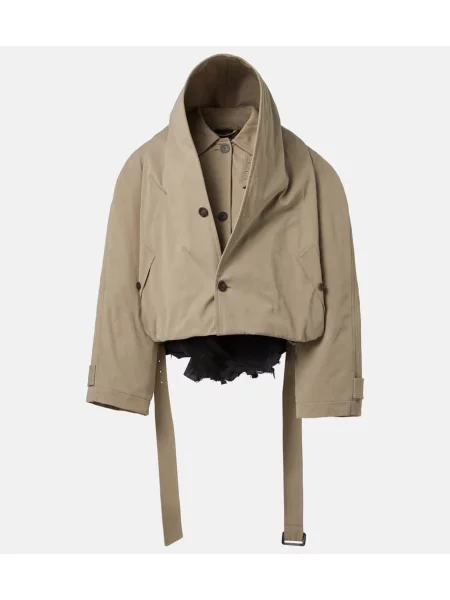 Trenci Balenciaga din țesătură twill bej