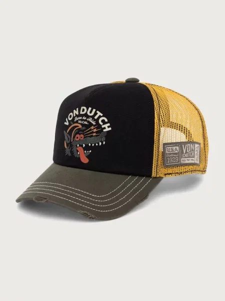 Von Dutch trucker kapa z bombažem črna