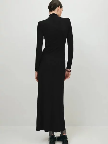 BIZUU rochie drapată BRIDGEE negru