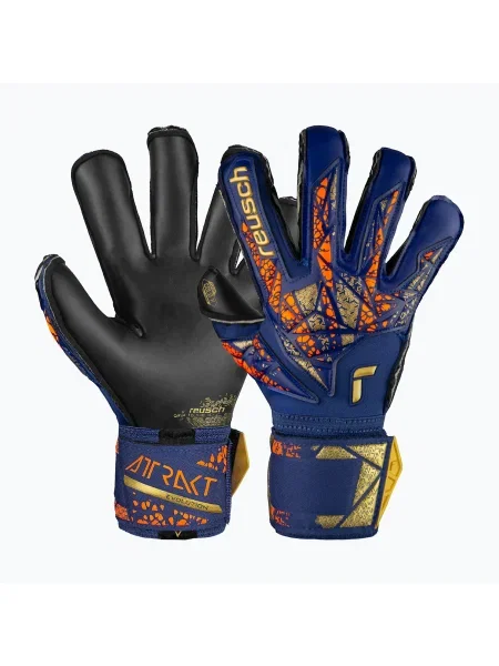 Вратарски ръкавици Reusch Attrakt Gold X Evolution premium blue/gold/black черно