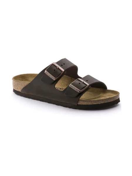 Klapki Birkenstock zamszowe brązowe