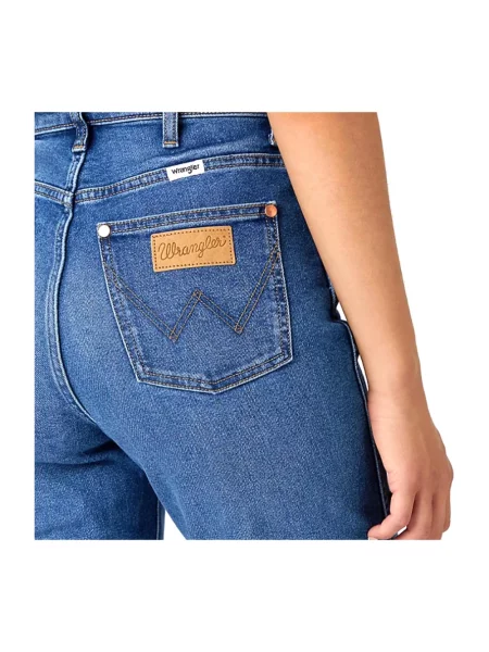 Mom jeans Wrangler niebieskie
