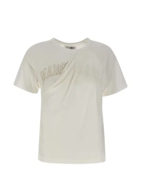 Tricou Mm6 Maison Margiela zdrențuiți alb