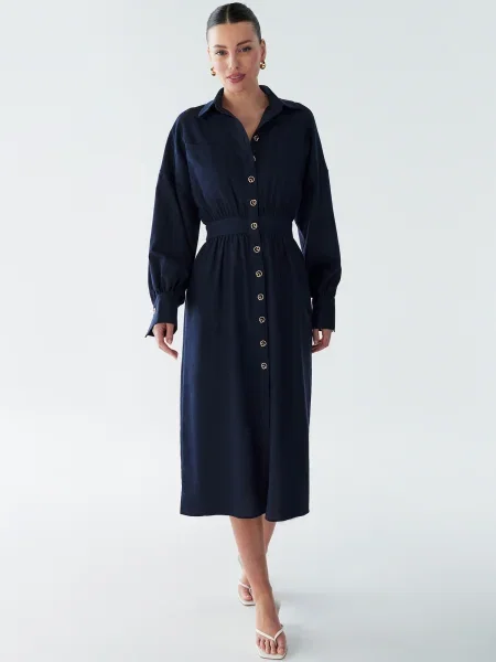 BWLDR Rochie tip bluză Lola bleumarin