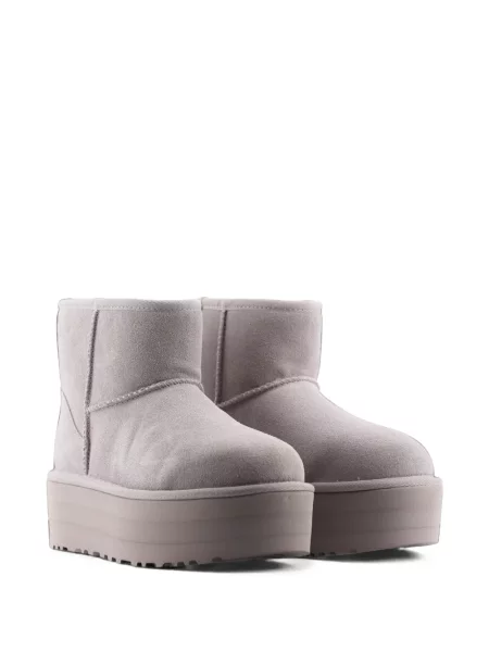 Botine Ugg din piele de căprioară cu platformă clasici gri