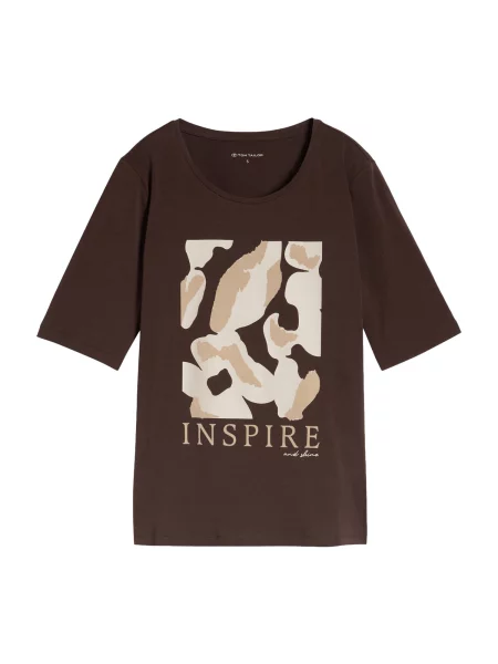 TOM TAILOR Tricou deschis / închis / maro bej