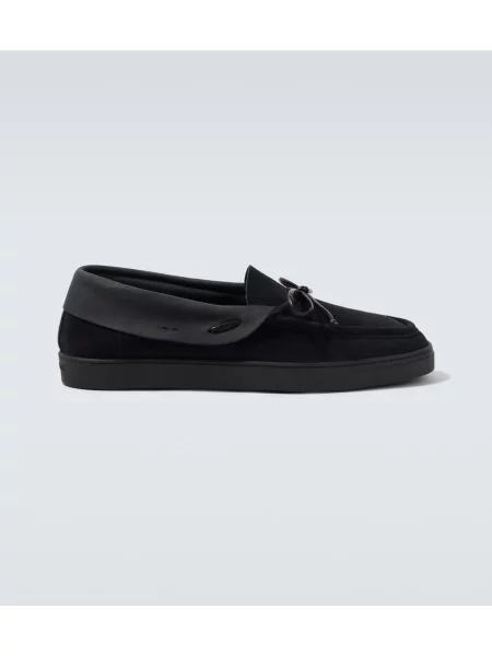 Semišové loafersy Giorgio Armani modrá