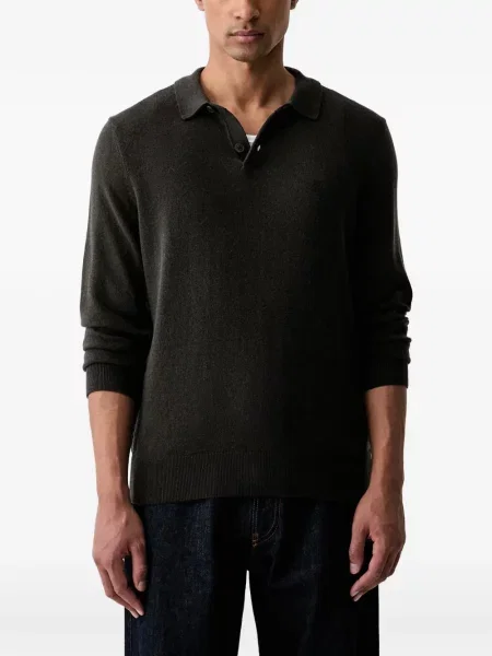 Lung tricou polo Marc O'polo cu broderie gri