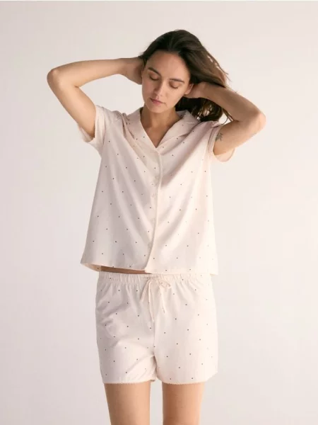 Reserved Pijama din două piese cu conținut ridicat de crem