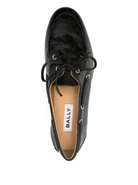 Pantofi loafer Bally cu șireturi din piele negru
