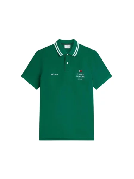 Koszulka polo Tommy Hilfiger piłkarska zielona