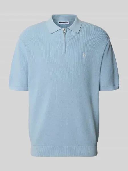 Koszulka polo o pudełkowym kroju z wyhaftowanym logo Review
