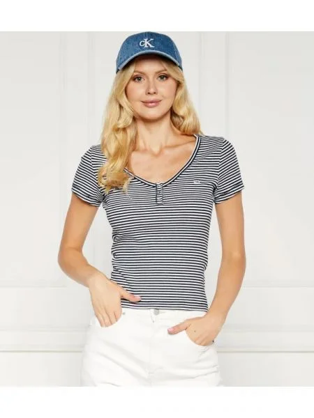 Tommy Jeans Póló HENLEY fekete