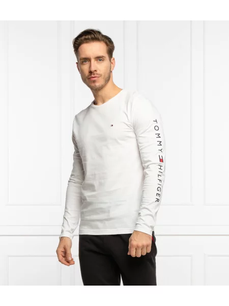 Tricou cu mânecă lungă Tommy Hilfiger alb