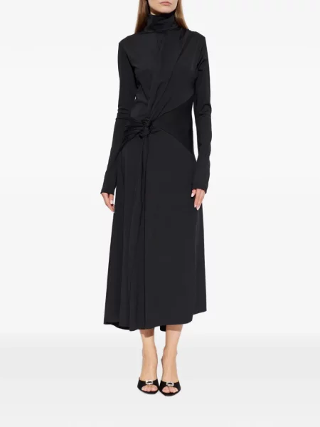 Rochie midi Victoria Beckham asimetrică negru