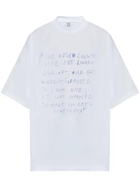 Tricou grafic Vetements cu imagine alb