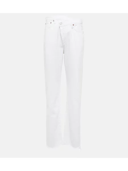 Proste jeansy Agolde z wysoką talią białe