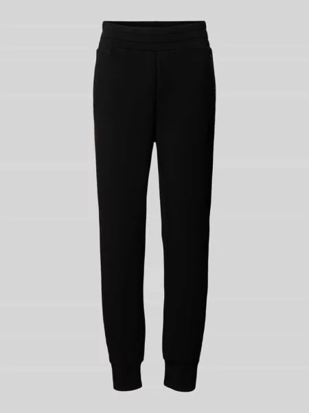 Spodnie dresowe o kroju regular fit z lampasami model ‘SIMONNE’ Guess czarny