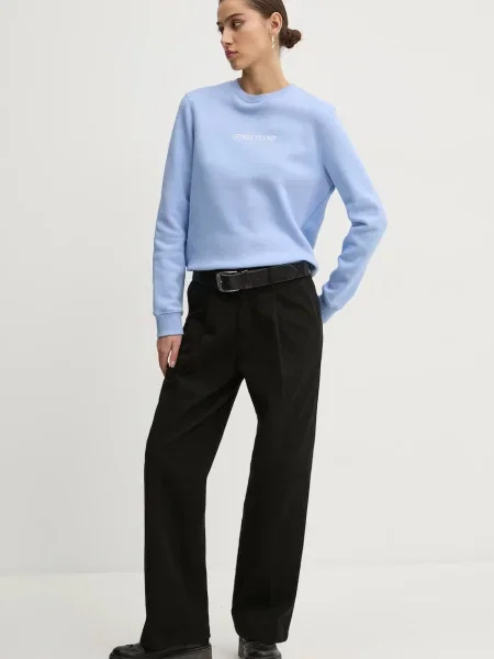 Штани Guess Jeans широкі висока посадка чорний