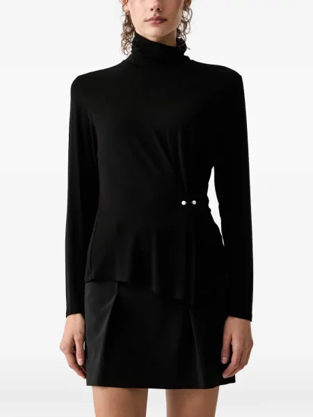Top Twinset cu perle negru