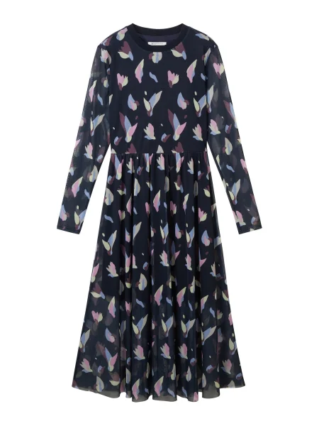 TOM TAILOR DENIM Rochie închis / galben deschis / mov mură / roz deschis albastru