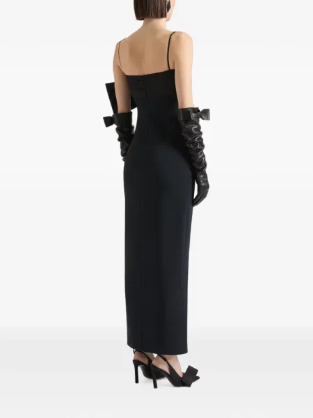 Lung rochie Givenchy cu funde din crep negru