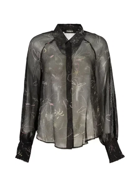 Bluză Desigual cu model floral cu imagine negru