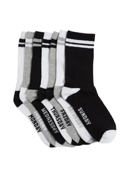 WE Fashion Șosete gri / negru alb