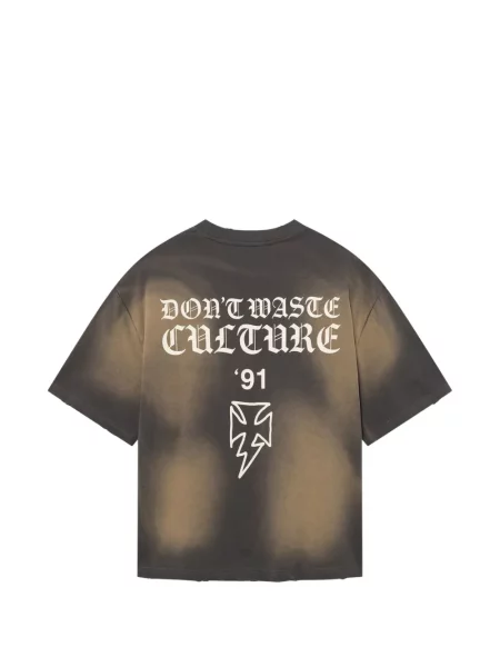 Тениска Don't Waste Culture с принт сиво