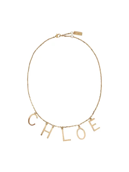 Naszyjnik Chloe z logo elegancki żółty