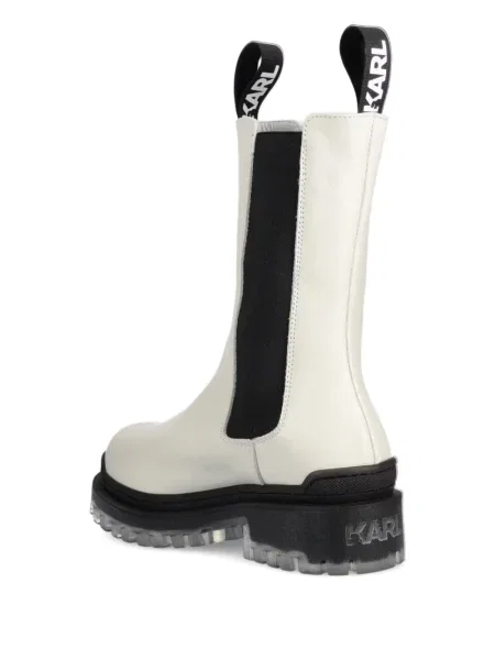 Botine chelsea Karl Lagerfeld din piele alb