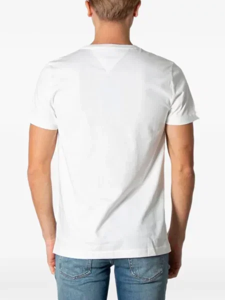 Tricou Tommy Hilfiger cu autograf alb
