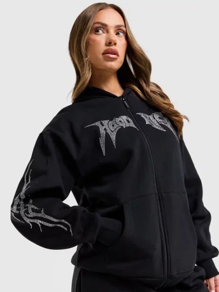 Hoodrich Bluza Rozpinana Z Kapturem Quartz Dmnt Fz czarna