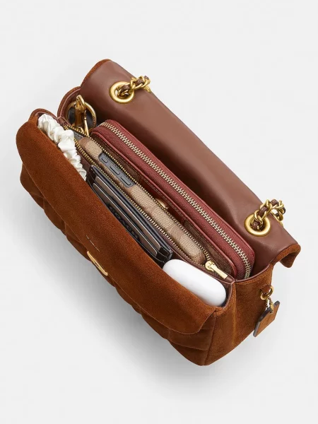 Замшевая сумка Coach коричневая