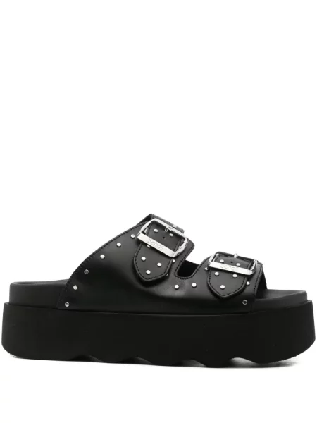 Sandály Scholl na platformě s přezkou se cvočky černé