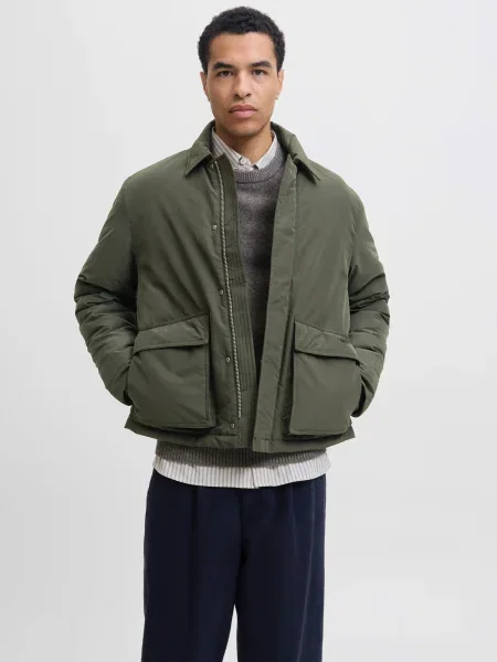 JACK & JONES Geacă de primăvară-toamnă JPRBLAWAYNE închis verde