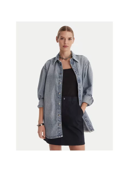 G-Star Raw Τζιν πουκάμισο Oversize μπλε