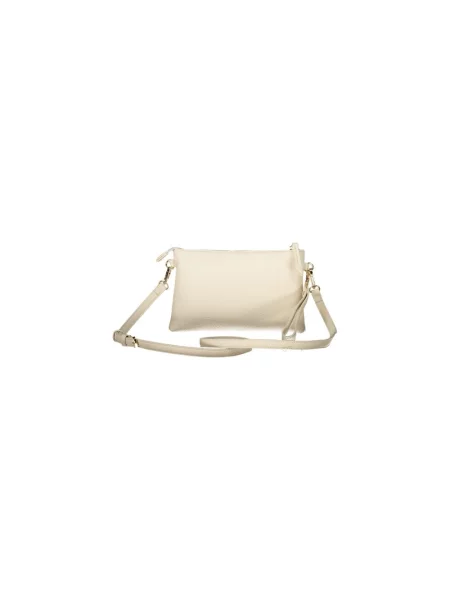 Lniana torebka Valentino Bags beżowa