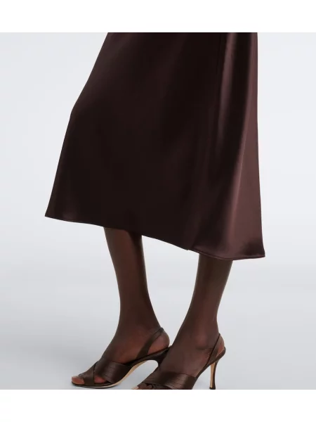Rochie midi Dorothee Schumacher din satin maro