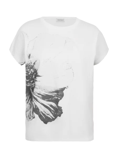 Anna Field Tricou gri închis / negru alb