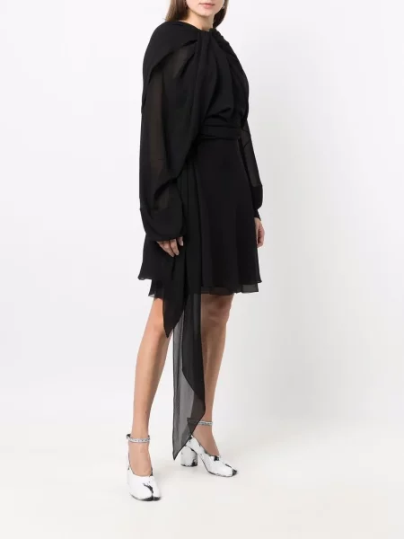 Rochie Maison Margiela de mătase drapată negru