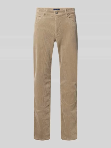 Spodnie sztruksowe o kroju regular fit w stylu 5 kieszeni Christian Berg Men