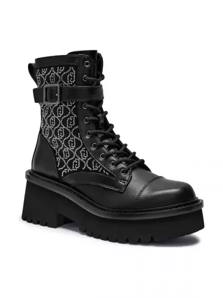 Liu Jo Botine cu platformă FLAIR 03 cu adaos de piele negru